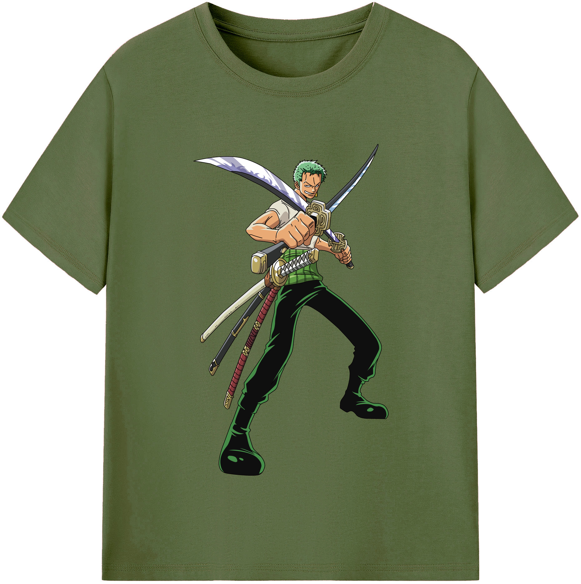 ワンピース ロロノア・ゾロ ONE PIECE Roronoa Zoro 綿100％半袖Tシャツ（フロントプリント）